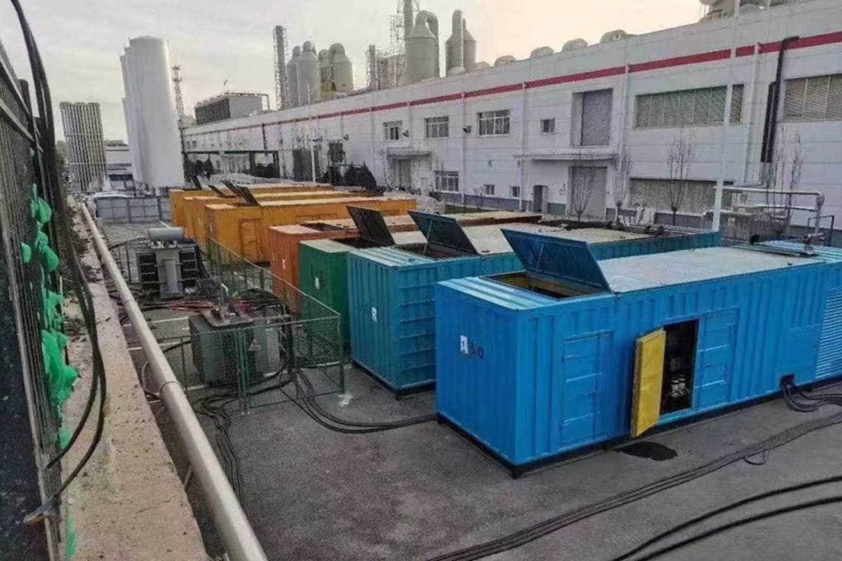 文安发电机租赁施工现场